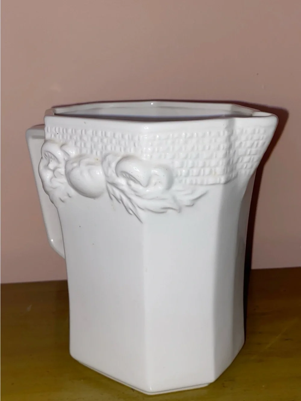 VINTAGE HIMARK HARVEST Basket Weave Ceramic Cream Pitcher Off White - Picture 2 of 4